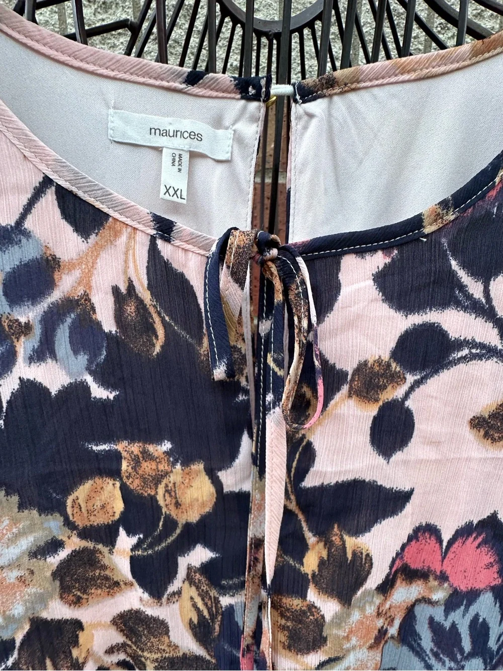 Maurices Floral Sleeveless Midi Dress Pink Navy Soft Ruffle Bridal Feminine - Picture 8 of 12